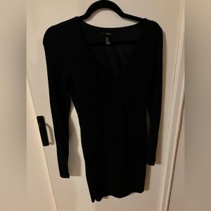Size small long sleeve black body con dress